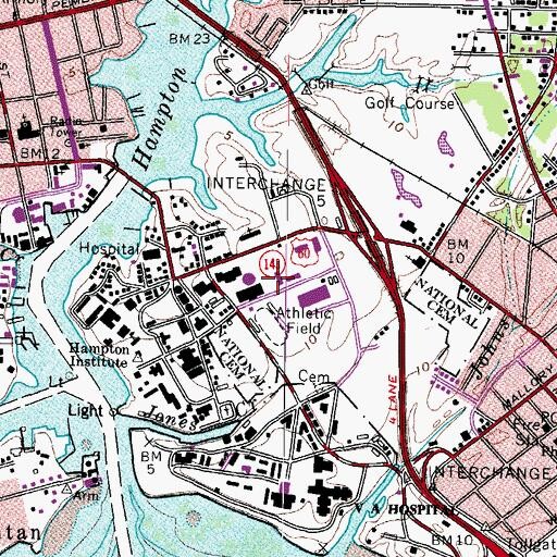 Topographic Map of King Hall, VA