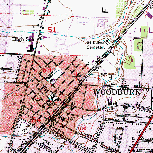 Topographic Map of North Front Street Park, OR