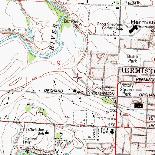 Topographic Map of Volunteer Park, OR