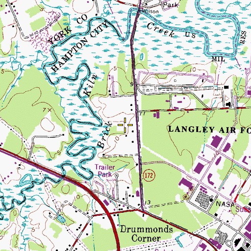 Topographic Map of Wythe Creek Industrial Park, VA