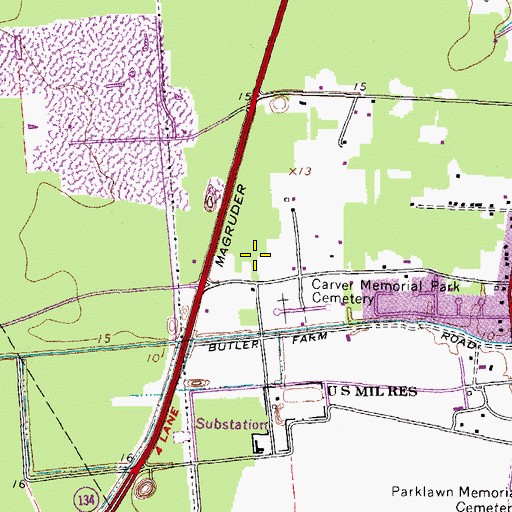 Topographic Map of Central Park, VA