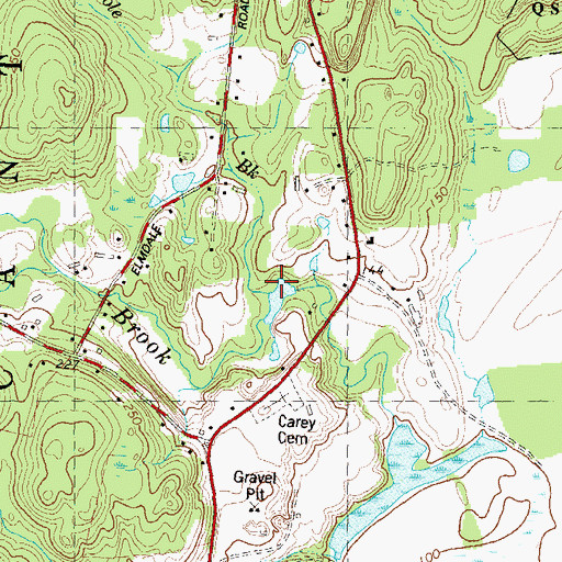 Topographic Map of Mudhole Brook, CT