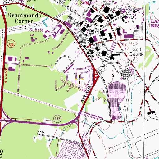 Topographic Map of Langley Mobile Home Park, VA