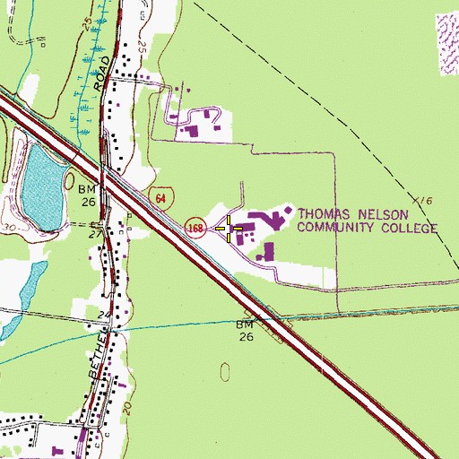 Topographic Map of Harrison Hall, VA
