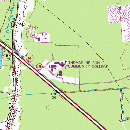 Topographic Map of Wythe Hall, VA