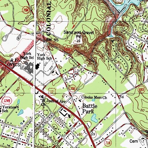 Topographic Map of Nelson Heights, VA