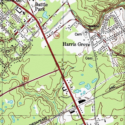 Topographic Map of Patroit Square Shopping Center, VA