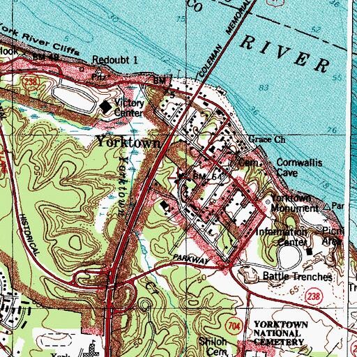 Topographic Map of York County Administration Building, VA