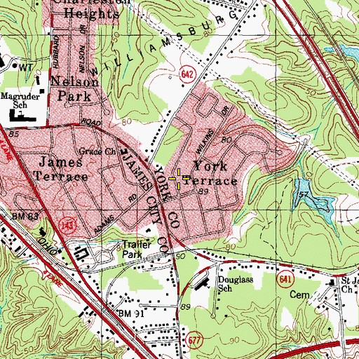 Topographic Map of Church of the Nazarene, VA