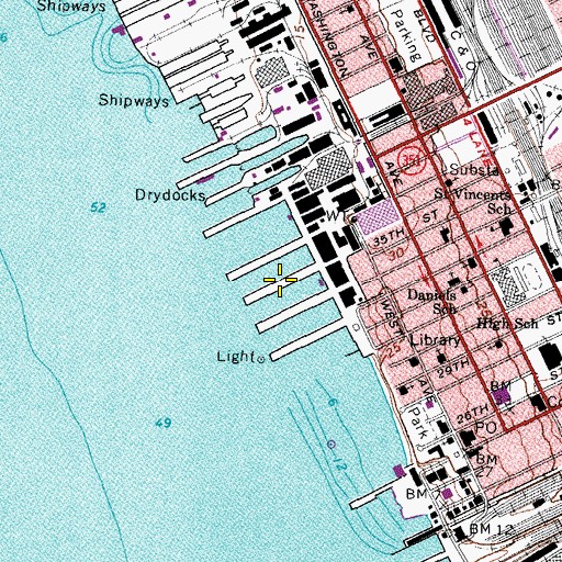 Topographic Map of Pier 4, VA