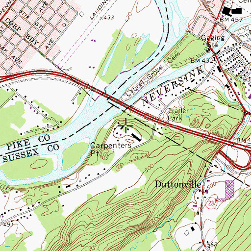 Topographic Map of Tristate Bible Camp, NJ