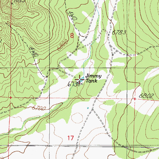 Topographic Map of Jimmy Tank, AZ