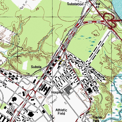 Topographic Map of United States Army Transportation Museum, VA