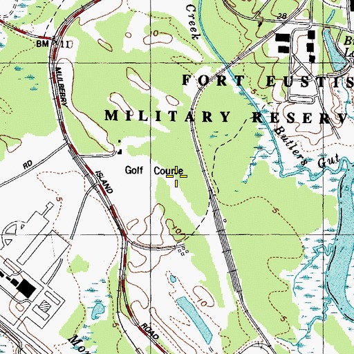 Topographic Map of Pines Golf Course, VA