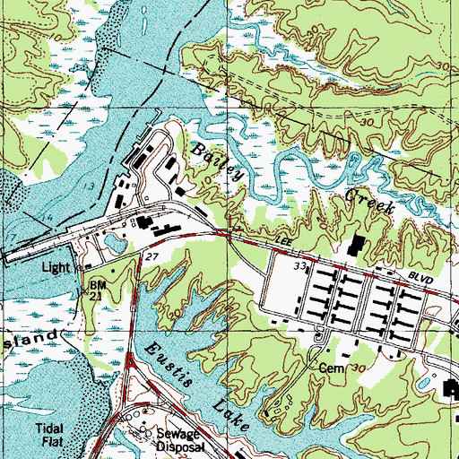Topographic Map of Bailey Banks (historical), VA