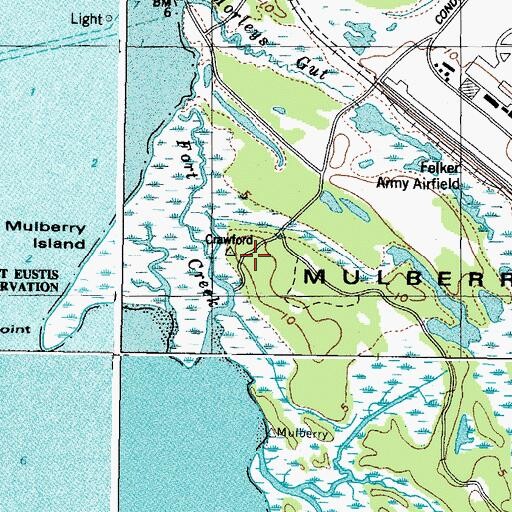Topographic Map of Fort Crawford (historical), VA