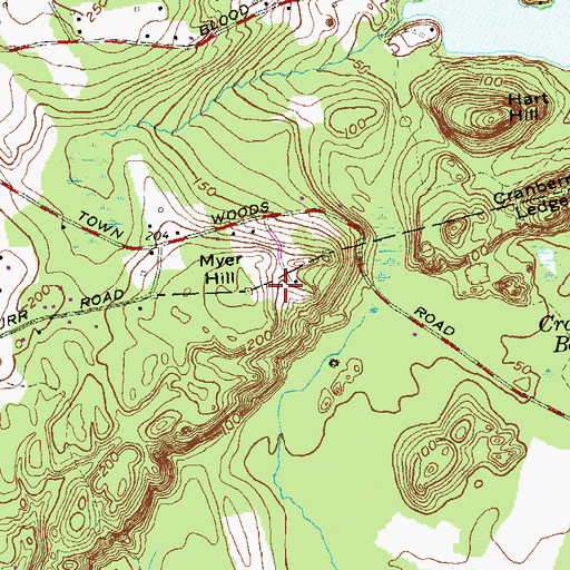 Topographic Map of Myer Hill, CT