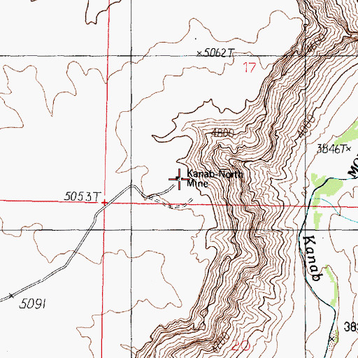 Topographic Map of Kanab-North Mine, AZ