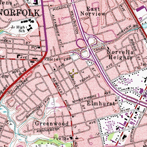 Topographic Map of Brandon Place, VA