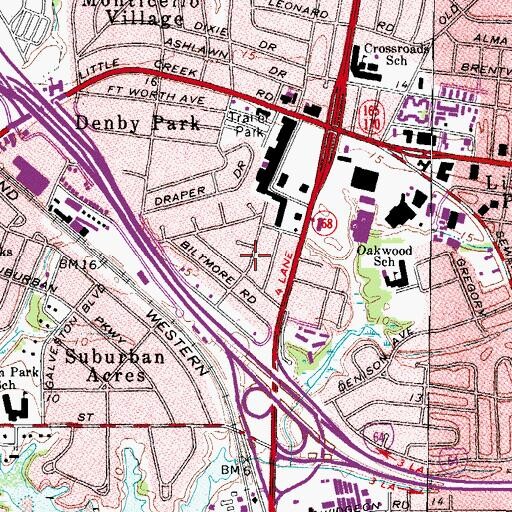 Topographic Map of Cottage Road Park, VA