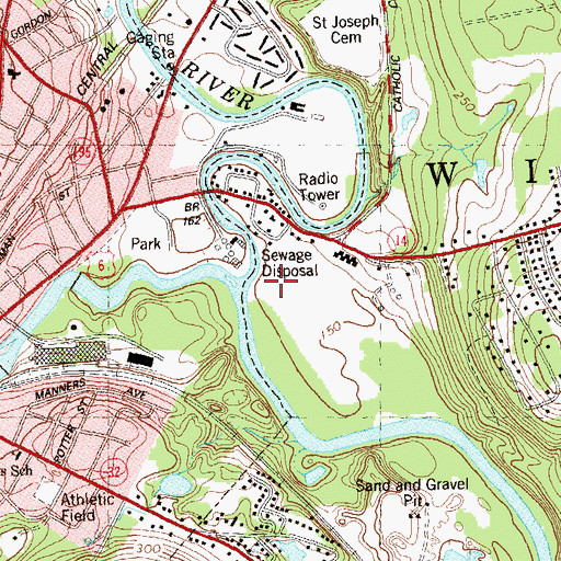 Topographic Map of Natchaug River, CT