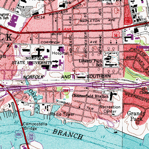 Topographic Map of Charles H Smith Hall, VA