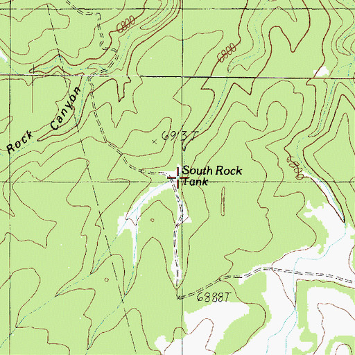 Topographic Map of South Rock Tank, AZ