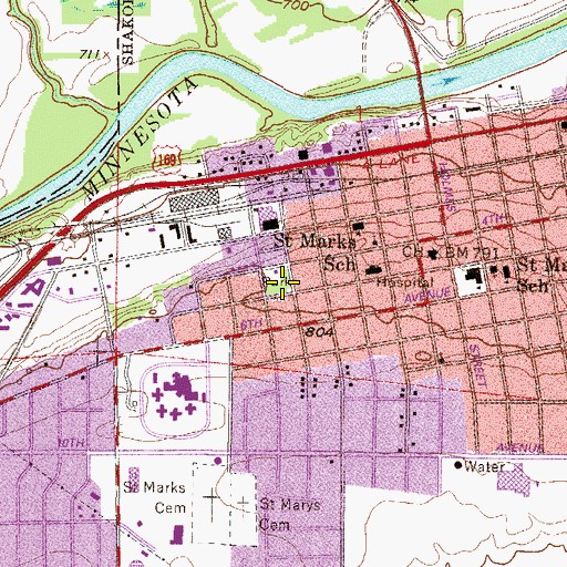 Topographic Map of Holmes Park, MN