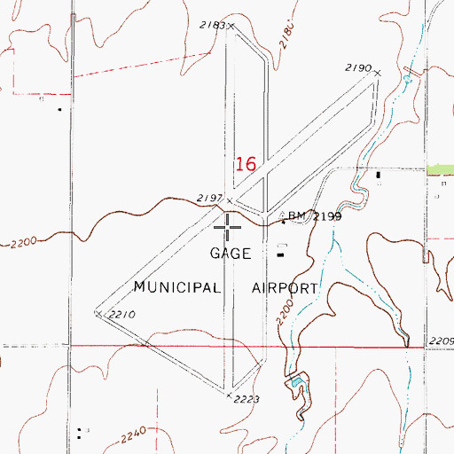 Topographic Map of Gage Army Air Field (historical), OK