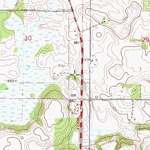 Topographic Map of Creeks Bend Golf Course, MN