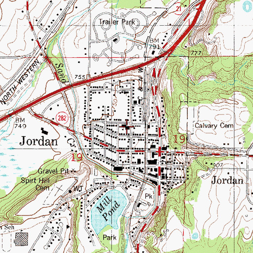Topographic Map of Immanuel United Methodist Church, MN
