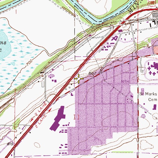 Topographic Map of Valleyfair Baptist Church, MN