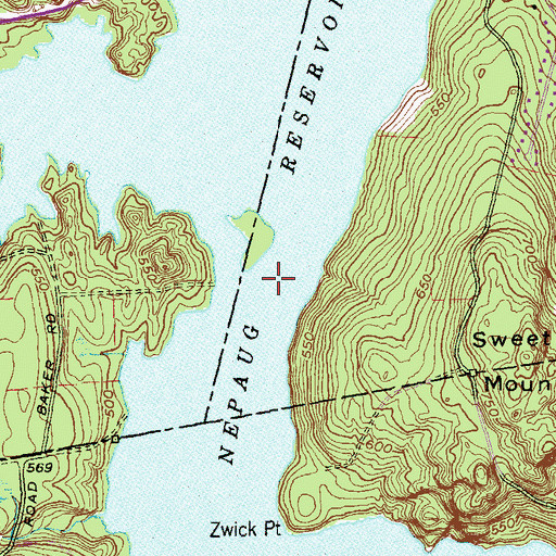 Topographic Map of Nepaug Reservoir, CT