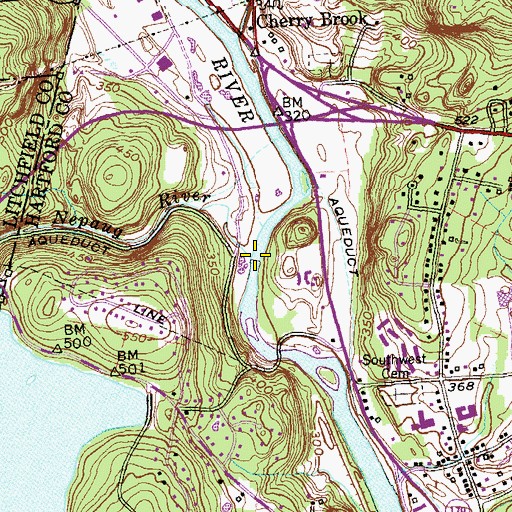 Topographic Map of Nepaug River, CT