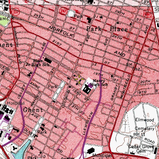 Topographic Map of B'nai Israel Congregation, VA