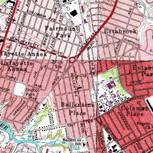 Topographic Map of Emanuel Holy Temple, VA
