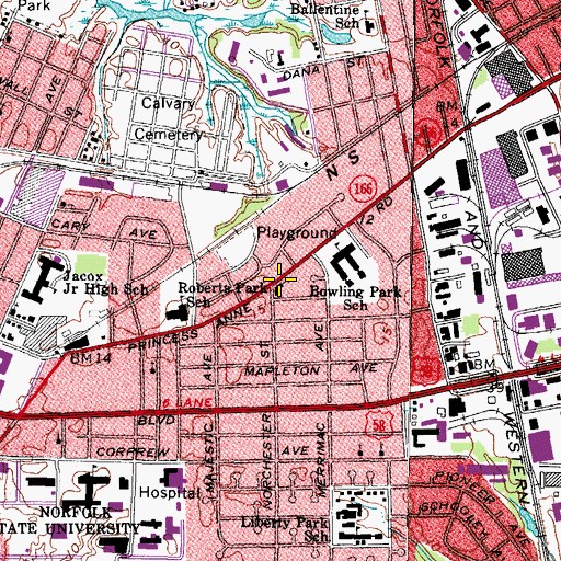 Topographic Map of Unity Lutheran Church, VA
