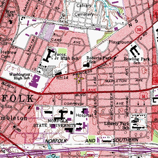 Topographic Map of Solid Rock Church of Christ, VA