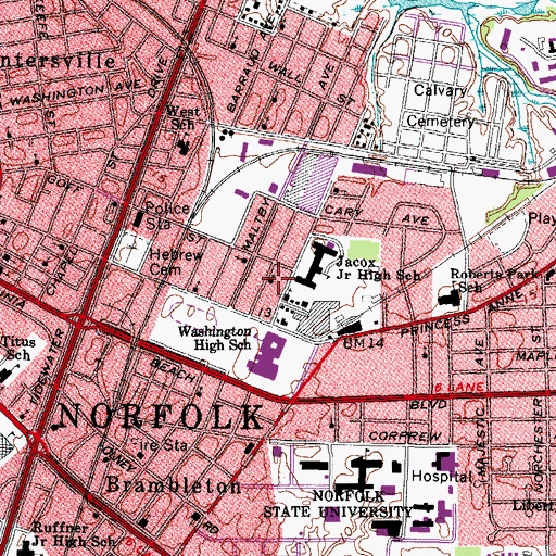 Topographic Map of Bethel Baptist Church, VA