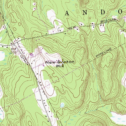 Topographic Map of New Boston Hill, CT