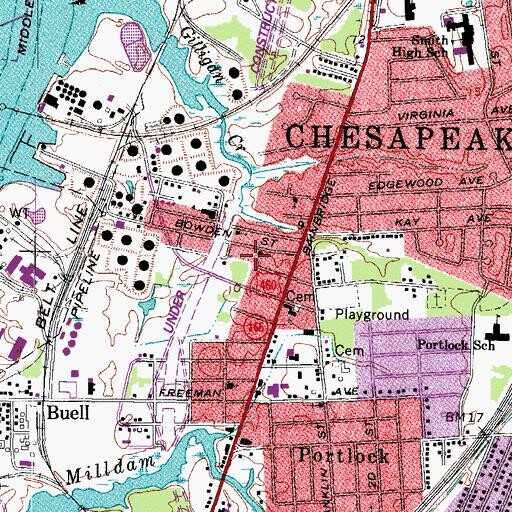 Topographic Map of Strait Gate Evangelistic Baptist Church, VA