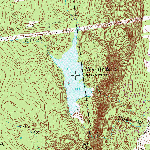 Topographic Map of New Britain Reservoir, CT
