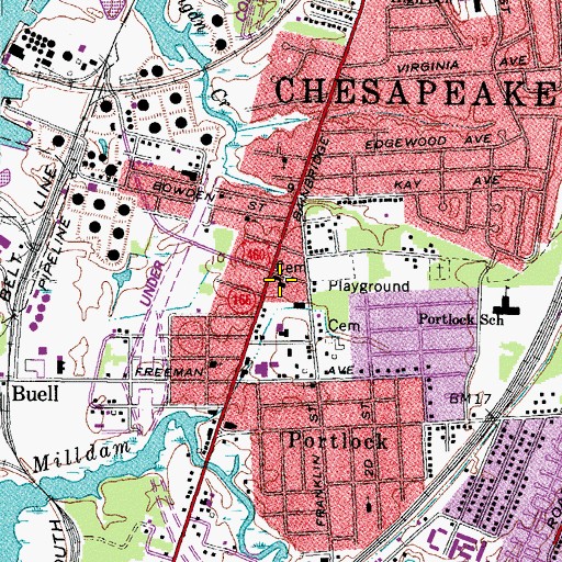Topographic Map of Rosemont Christian Church, VA