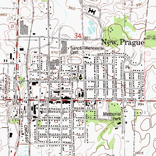 Topographic Map of Mayo Clinic Health System Hospital, MN