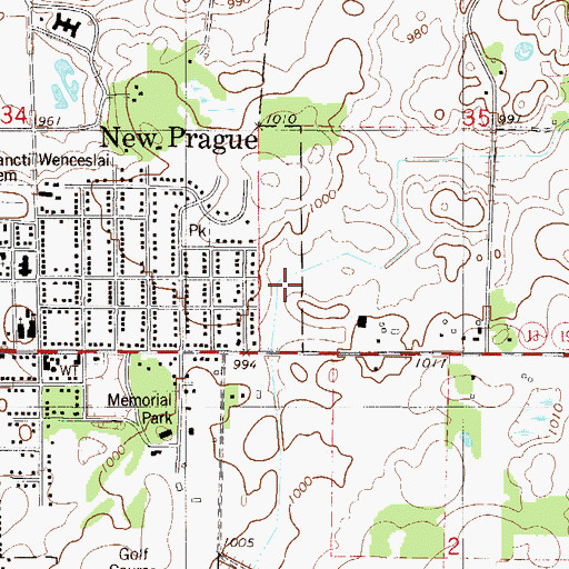 Topographic Map of Greenway Park, MN