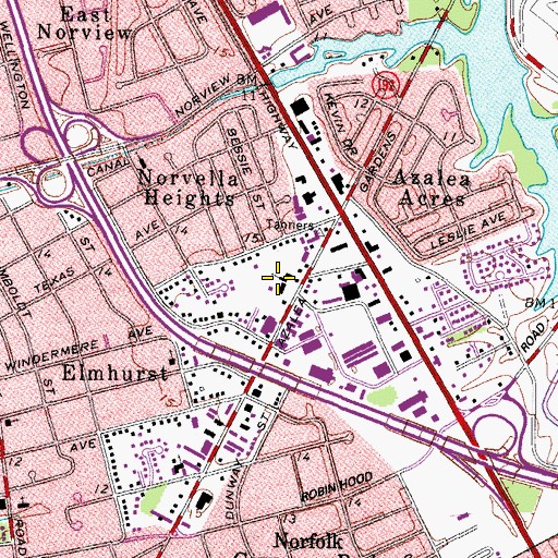 Topographic Map of Ambassador For Christ Worship Center, VA
