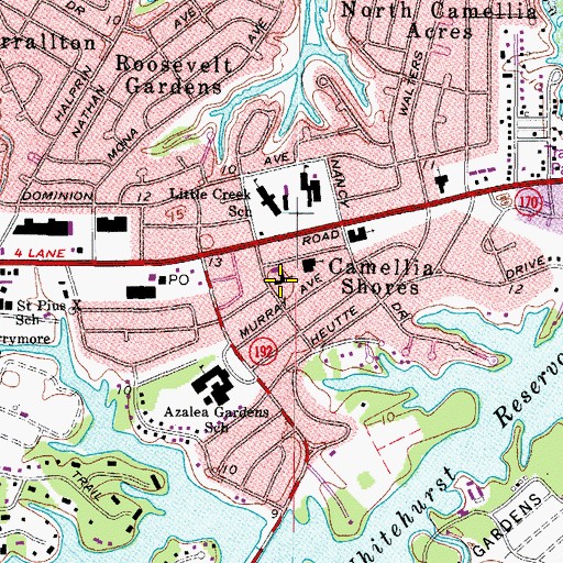 Topographic Map of Saint John's United Methodist Church, VA