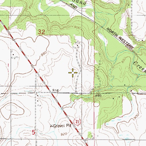 Topographic Map of Ridges of Sand Creek, MN