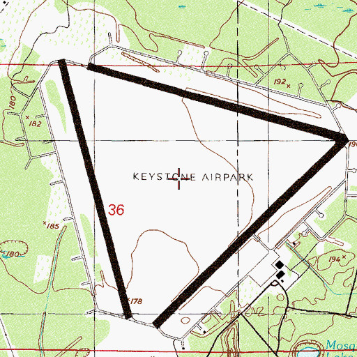 Topographic Map of Keystone Army Air Field (historical), FL
