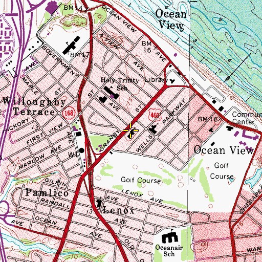 Topographic Map of Miles Memorial United Methodist Church, VA